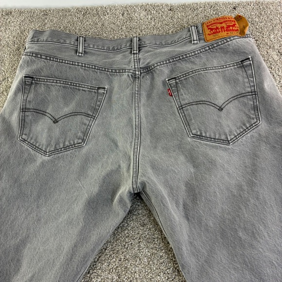 Levi Strauss 501 Jeans Mens 42x32 Gray Button Fly Straight Leg Denim Utility - Picture 9 of 10
